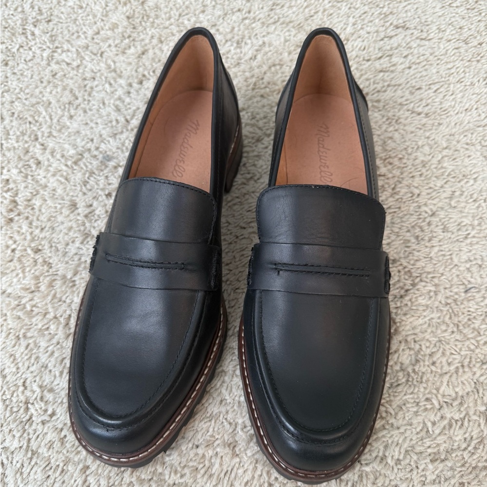 NWOT Madewell Corinne Black Leather Loafers